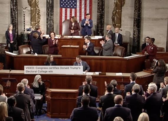 अमेरिकी कंग्रेसद्धारा राष्ट्रपति निर्वाचनको परिणाम प्रमाणित